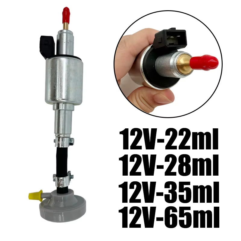 12V/24V Air Diesel Parking Heater Oil Fuel Pump Pulse Meter Pump W/Damper Fuel Check Valve for Webasto Eberspacher 22/28/35/65ML