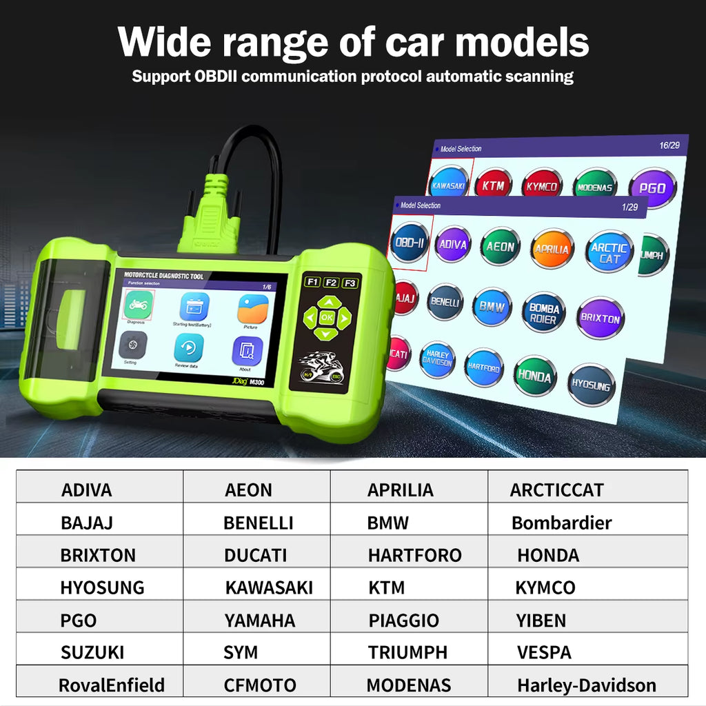 In Stock 2024  M300 Motorcycle Diagnostic Scanner Helps the Technician to Diagnose Problems and Make Repairs Faster M100PRO