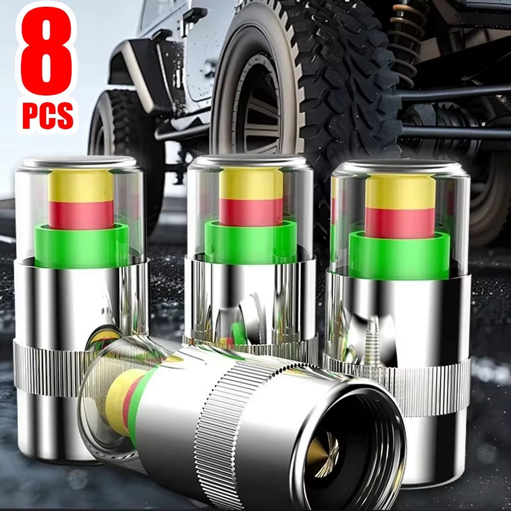 Car Tire Pressure Monitor Low Tire Pressure Warning Indicator Waterproof Anti-Dust Valve Cap Sensor Tyre Valve Detection Tools