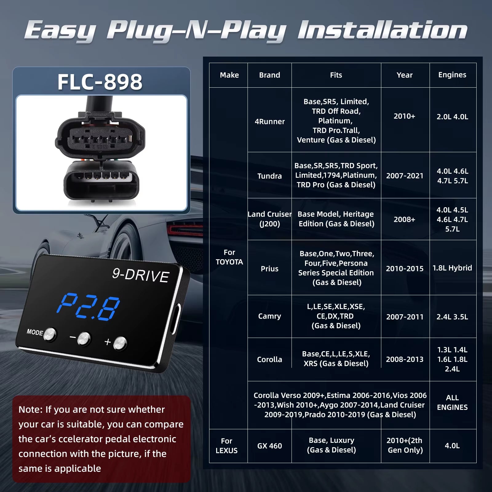 H Throttle Response Controller Tuning Part Accessory 9 Drive 5 Modes Digital Racing Potent Booster Shift Power Delay Accelerator