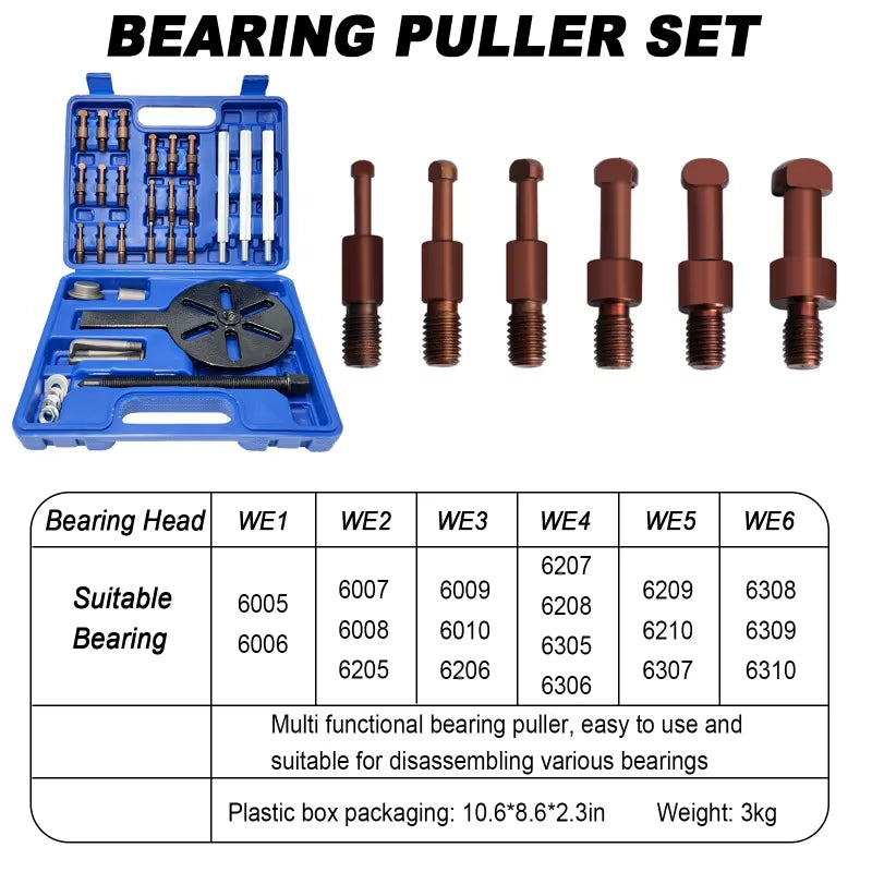 21Pcs Three-Claw Pull Rod Bearing Extractor Multi-Function Pulling Horse Bearing Removal Tool Special Bearing Extractor Kit