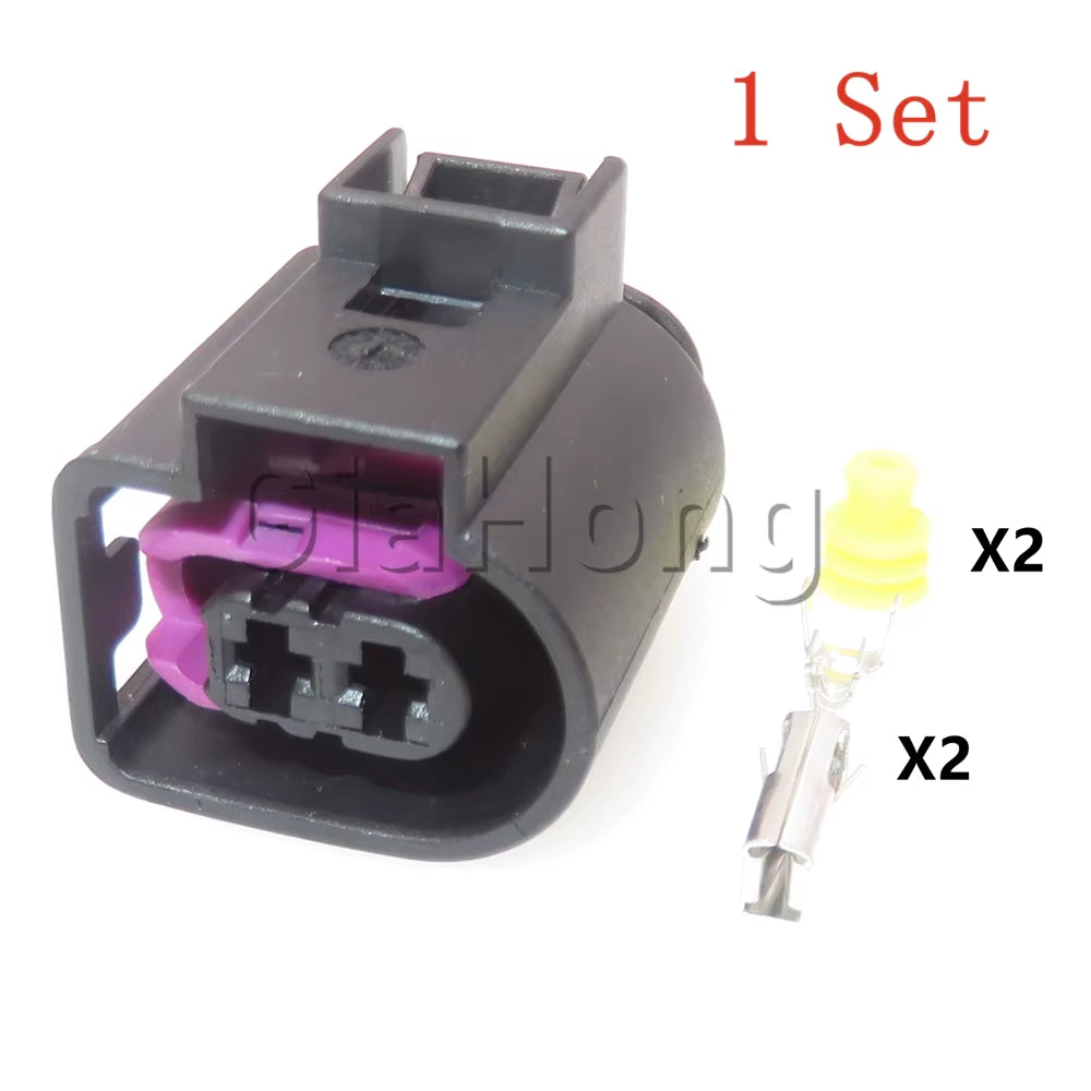 1 Set 2 Way Auto AC Assembly 4D0971992 Car High Pressure Oil Pump Electric Wire Harness Socket for Audi Automobile Sealed Plug