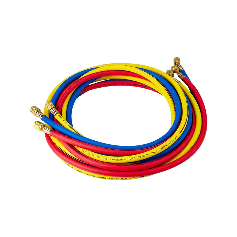 118'' ( 3 Meters ) 1/4" HVAC R12 R22 R134A R502 404A Refrigerant Charging Hose for Cars Auto A/C Refrigeration System A/C Parts