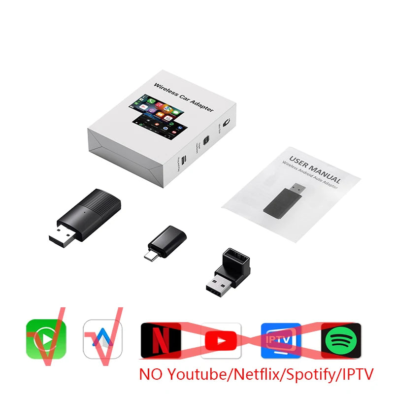 OTTOCAST Play2Video Pro Ai Box Built in Youtube Netflix IPTV Video Box Wireless Carplay Android Auto Adapter for 98% of Cars