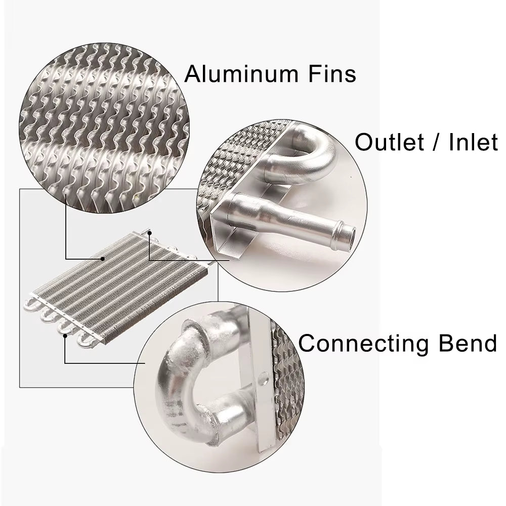 4/6/8 Row Auto-Manual Rear-Differential Cooling System Car Condenser Transmission Radiator with Rubber Tube Engine Oil Cooler