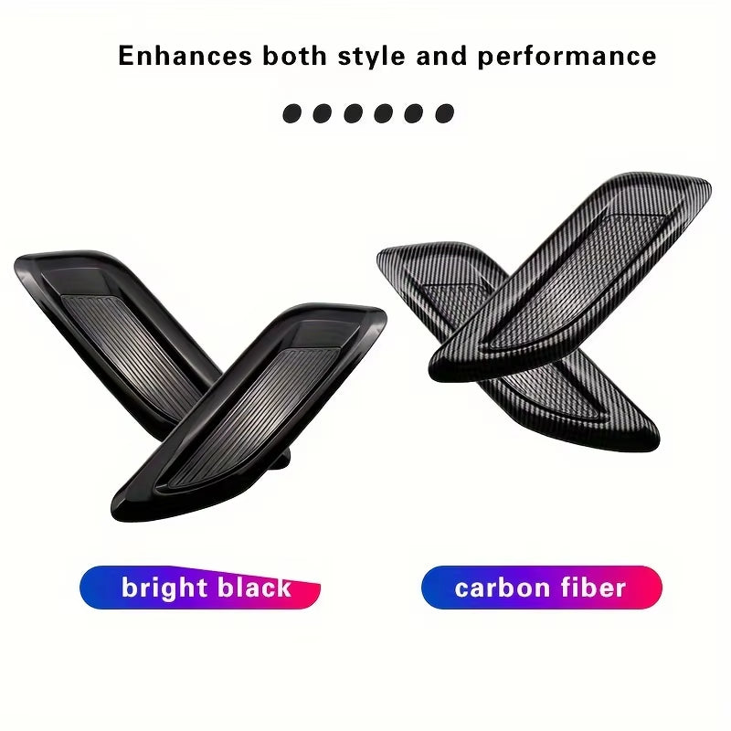 2PCS Airflow Intake Hood Vent Engine Hood Decoration Side Air Outlet Spoon Shaped Exhaust Hood Universal External Accessories