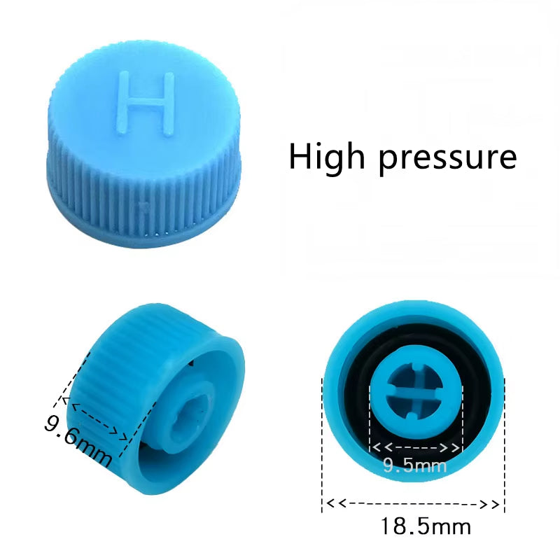 Car Air Conditioner Refrigerant Dust Cover Valve Core Caps High Low Side Port Cap Auto High Low Pressure Caps Accessories