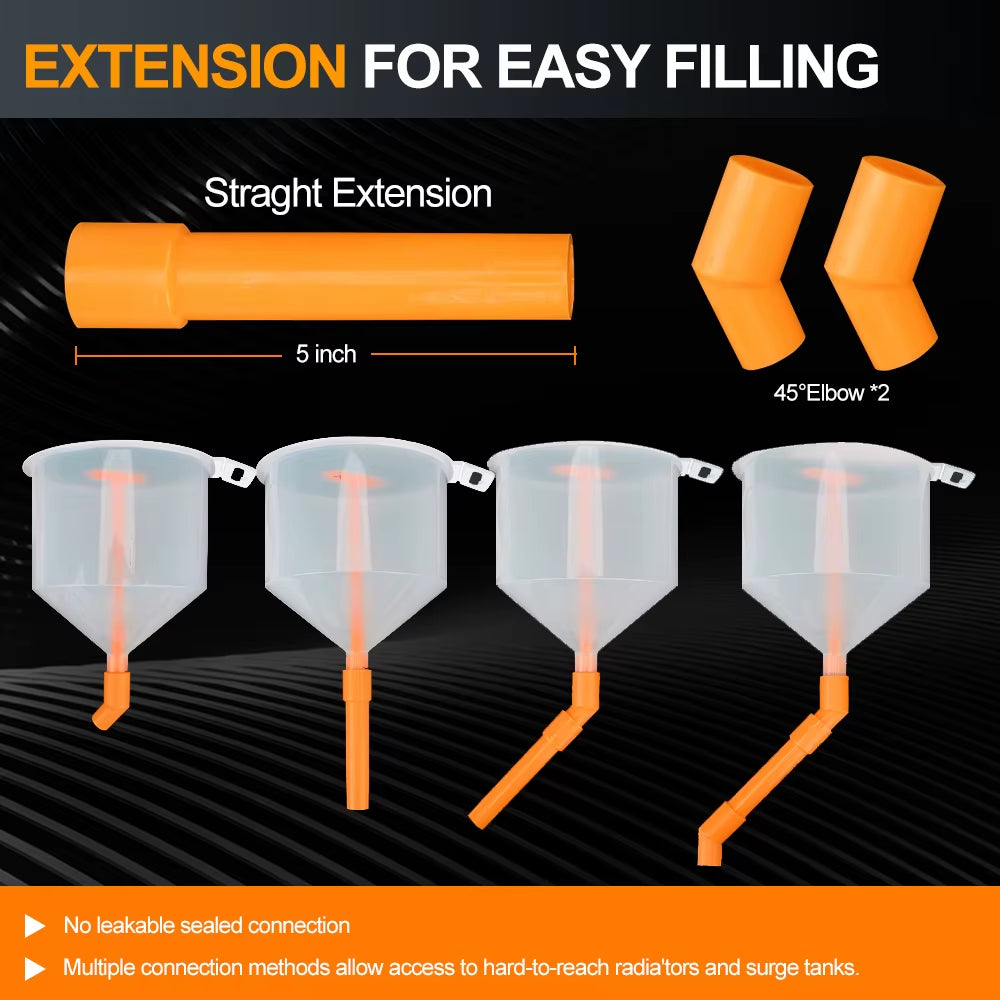 Spill Proof Coolant Filling Kit Car Accessories Fit Universal Vehicles Pour Oil Tool Plastic Filling Funnel Spout 15Pcs/Set