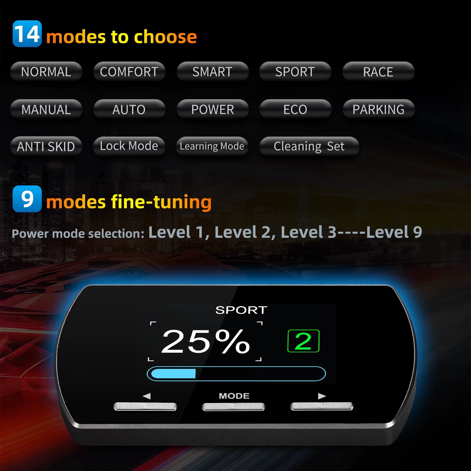 Car Electronic Throttle Controller Accelerator Tuning for Car 9 Drives 5 Modes Racing Accelerator Potent Booster for All Cars