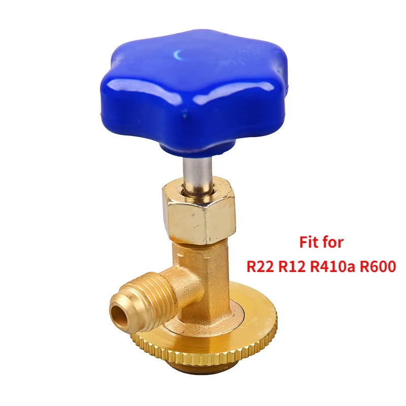 1 Pcs Dispensing Valve Bottle Opener 1/4 SAE Connector Mayitr Refrigerant Bottle Can Tap for R12 R22 R6000A R134A R410A Gas