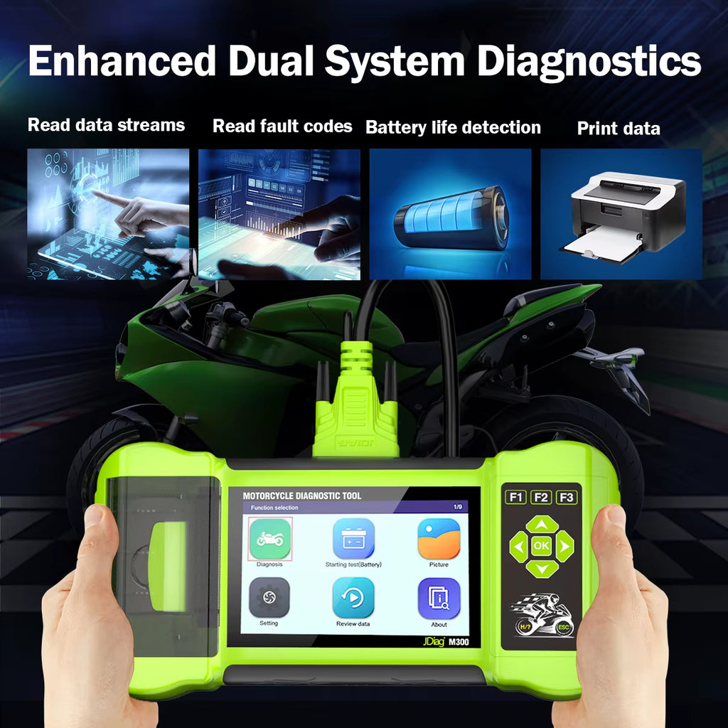 In Stock 2024  M300 Motorcycle Diagnostic Scanner Helps the Technician to Diagnose Problems and Make Repairs Faster M100PRO