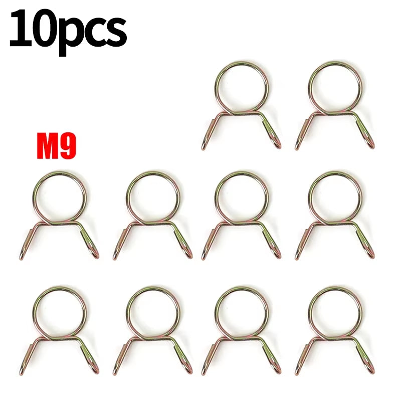 100/10PCS Car Petrol Hose Spring Clamps 5~14Mm Iron Pipe Clips Auto Fuel Line Petrol Pipe Fuel Hose Clamp for Motorcycle Boats