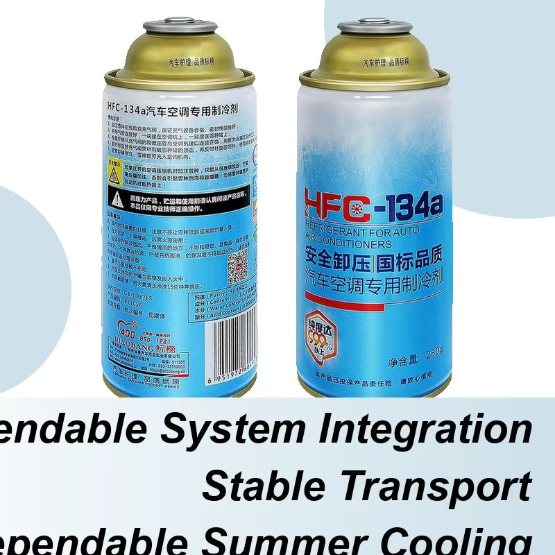 Car AC Refrigerant 250G Air Conditioner Recharging Refrigerant Vehicle Refrigeration Liquid for Truck Maintenance Commuting