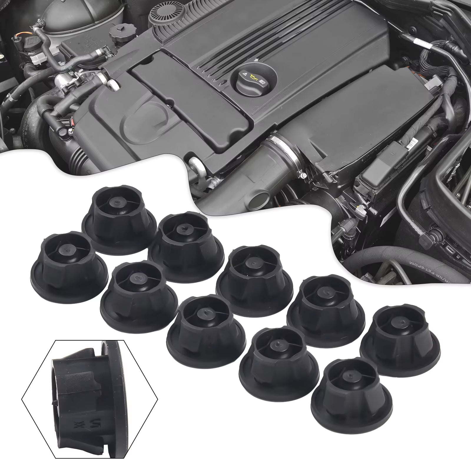 10PCS Car Engine Covers Rubber Mat Rubber Mounting Grommet Bung Absorber for MERCEDES C-CLASS W204 for Coupe C204