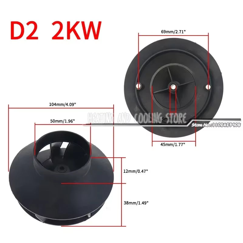 12V Car Heater Blower Fan Motor Inner Wind Wheel for Chinese 2KW 5KW Diesel Air Parking Heaters D2 D4 for Webasto 5000/3500