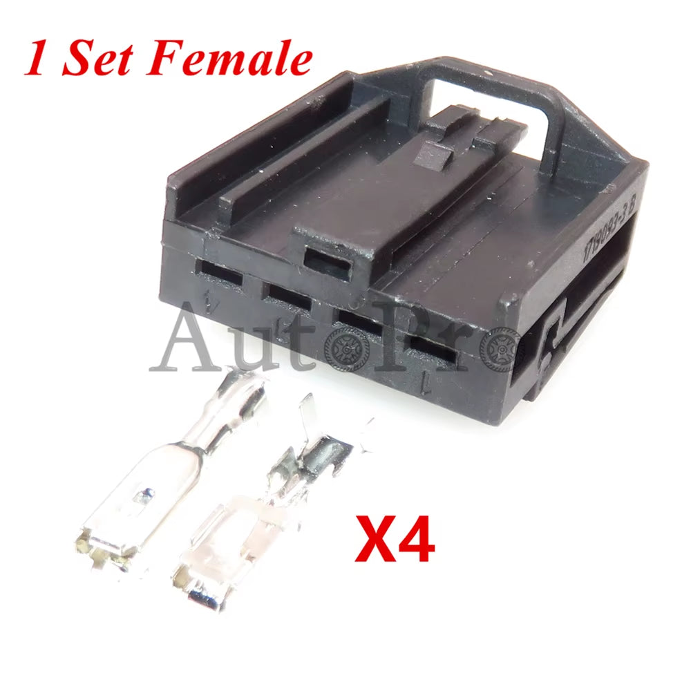 1 Set 4 Hole 1719093-1 1719093-3B AC Assembly Car Plastic Housing Unsealed Connectors Auto WOOFER Wiring Harness Socket for BWM