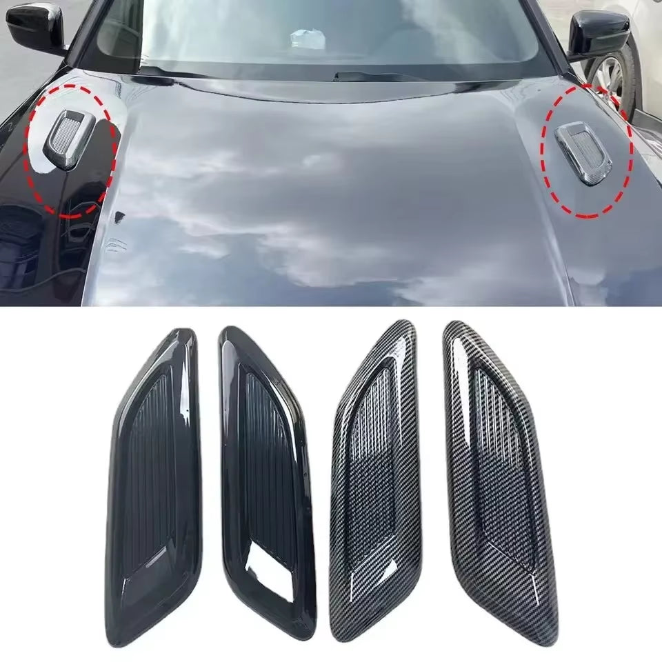 2PCS Airflow Intake Hood Vent Engine Hood Decoration Side Air Outlet Spoon Shaped Exhaust Hood Universal External Accessories