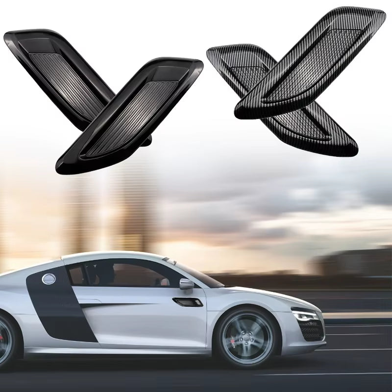 2PCS Airflow Intake Hood Vent Engine Hood Decoration Side Air Outlet Spoon Shaped Exhaust Hood Universal External Accessories