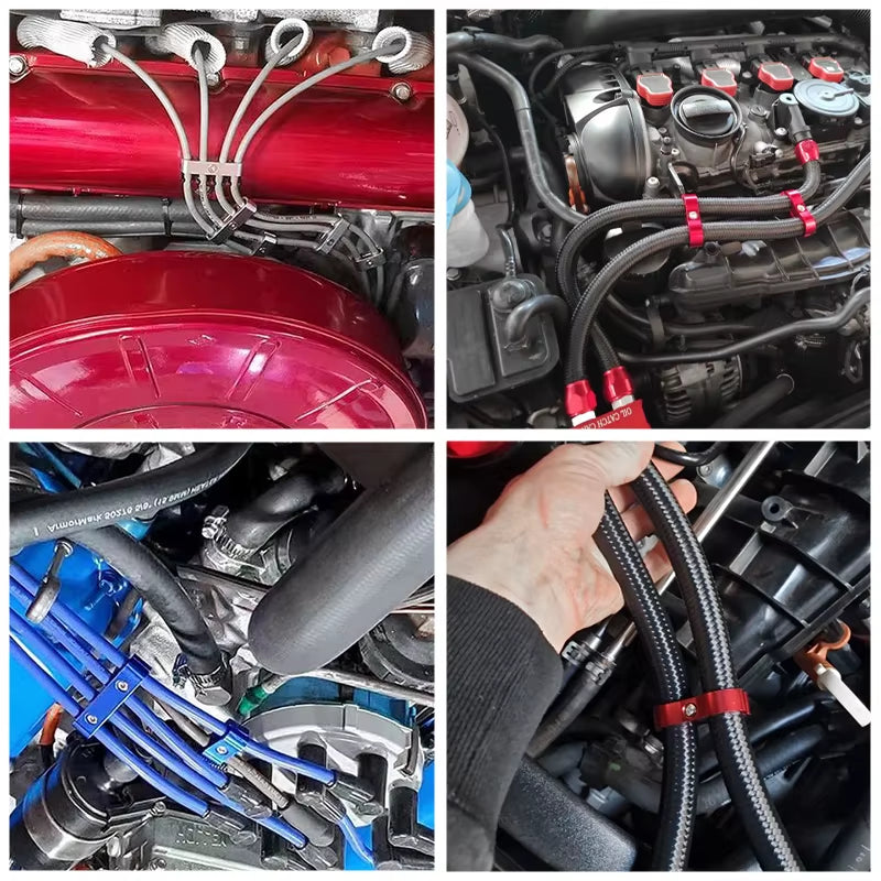 3Pcs/Set Car Spark Plug Electrical Wire Clamp Kit for 8Mm 9Mm 10Mm Purple Black Red Golden Silver Blue Green