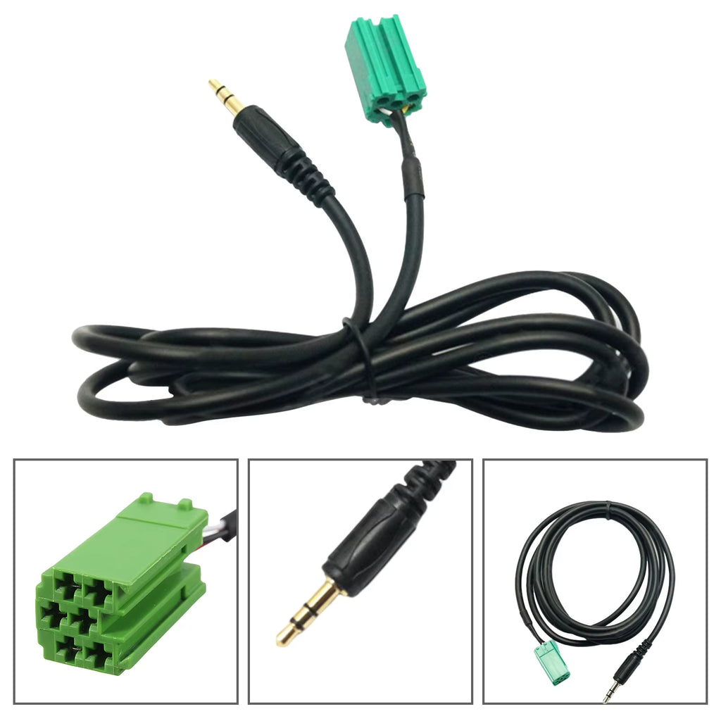 Car Aux Cable 3.5MM Audio Adapter for Renaults Clio Espace Kangoo Megane Scenic Trafic Twingo 2005 2006 2007 2008 2009 Active
