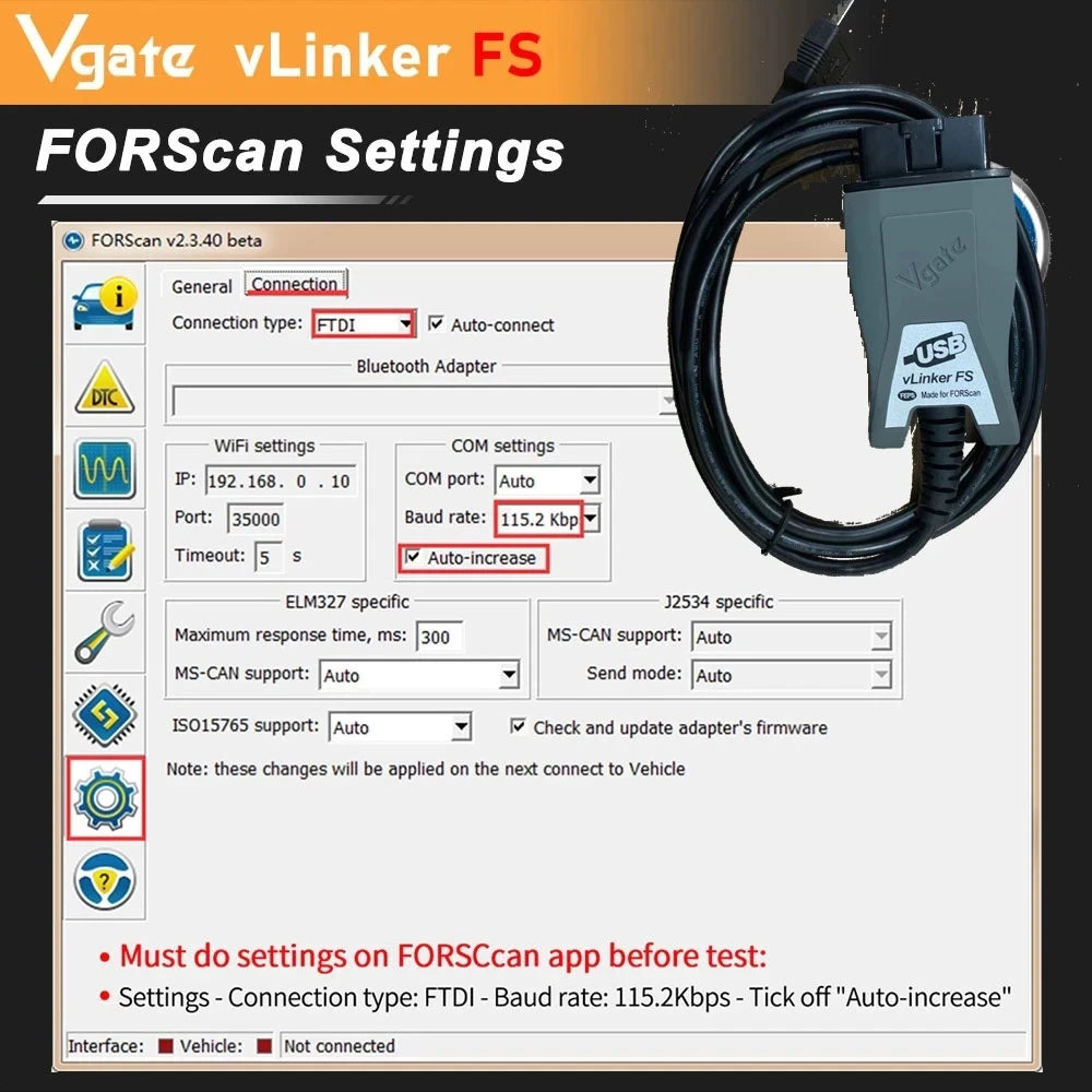 Vlinker FS for Ford ELM327 Forscan HS/MS-CAN OBD2 Car Diagnostic Scanner Interface Tools OBDII for Mazda ELM 327 OBD 2
