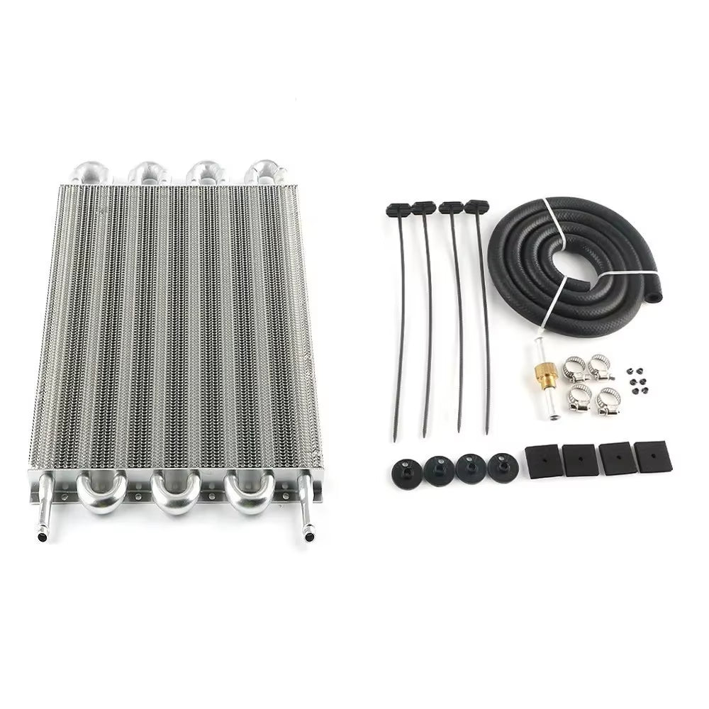 Universal 8 Row Aluminum Transmission Radiator Oil Cooling / 10 Inch 12V Car Air Conditioning Electronic Slim Fan Cool Kit