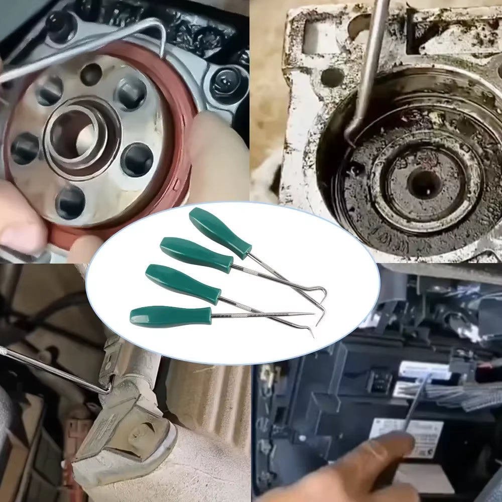 Hot Sale 4Pcs 135Mm Car Auto Vehicle Oil Seal Screwdrivers Set O-Ring Seal Gasket Puller Remover Pick Hooks Repair Tools for Car
