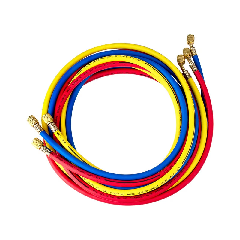 118'' ( 3 Meters ) 1/4" HVAC R12 R22 R134A R502 404A Refrigerant Charging Hose for Cars Auto A/C Refrigeration System A/C Parts