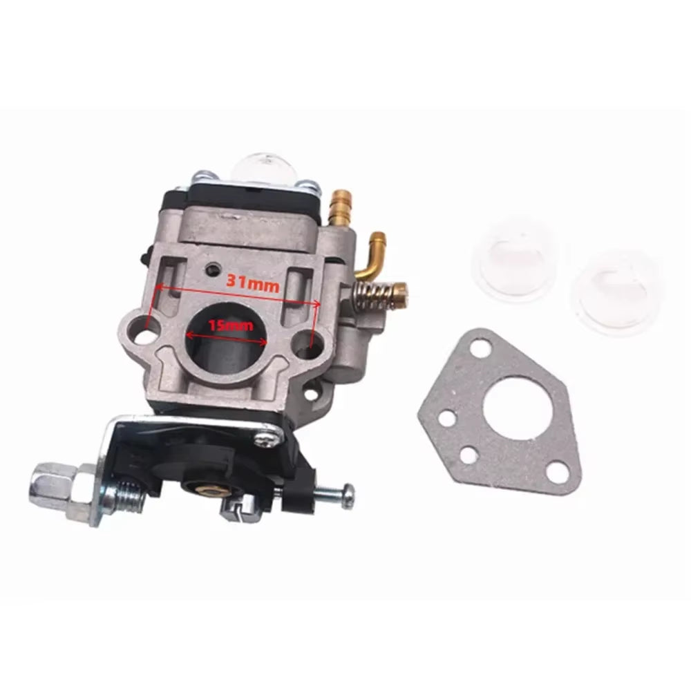 15Mm Carburetor Fit for Brushcutters 52Cc 49Cc 43Cc for 40-5 44-5 Engine with Fuel Line Filter Pump Cup Spark Plug Tool Parts