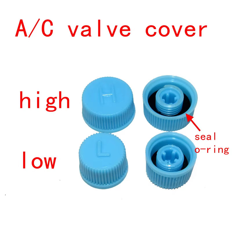 Car Air Conditioner Refrigerant Dust Cover Valve Core Caps High Low Side Port Cap Auto High Low Pressure Caps Accessories