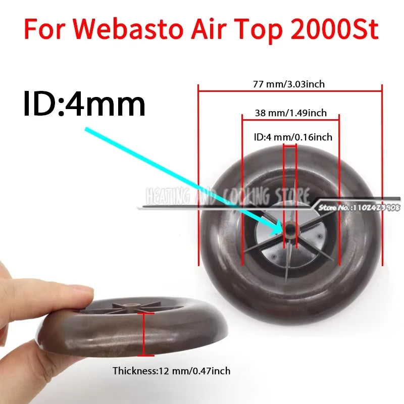 12V Car Heater Blower Fan Motor Inner Wind Wheel for Chinese 2KW 5KW Diesel Air Parking Heaters D2 D4 for Webasto 5000/3500