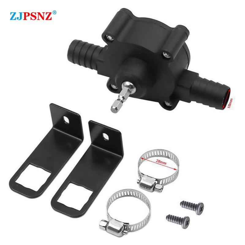 Electric Drill Pump Portable Mini Diesel Oil Fluid Water Pump Hand Self-Priming Liquid Transfer Pump Home Garden Outdoor Pump