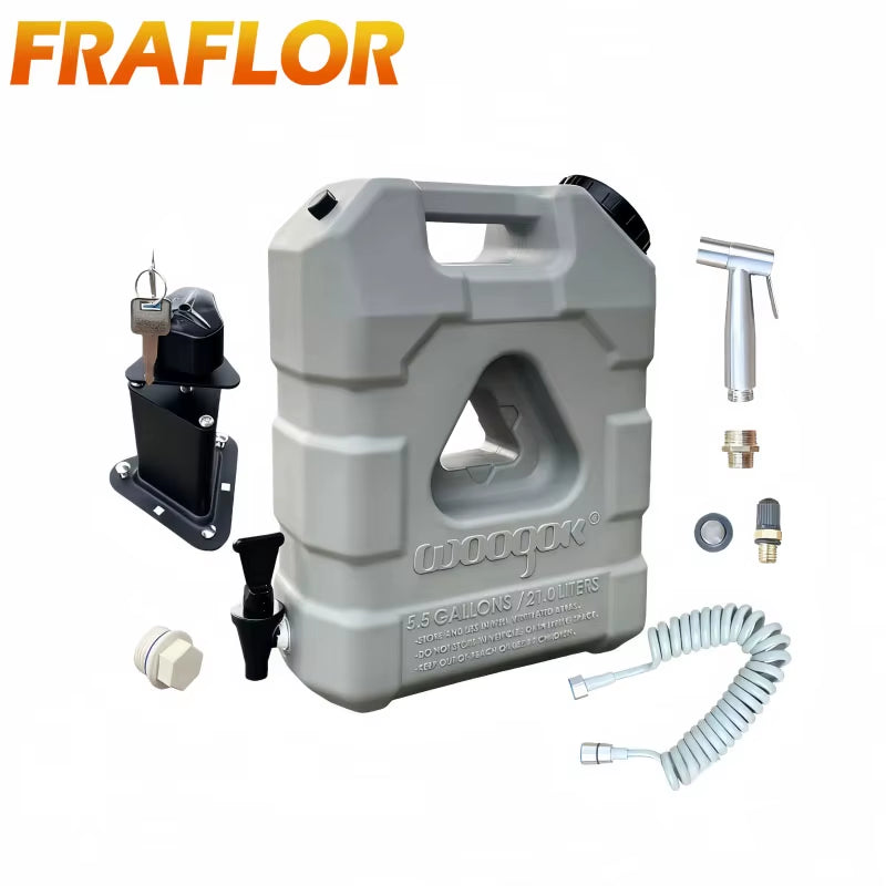 Car Mounted 21L Water Tank Large Capacity Portable Camping Water Storage Bucket Detachable Faucet for Outdoor Travel Driving