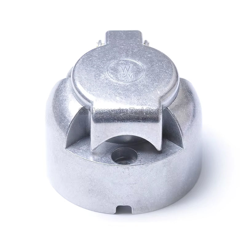 12V 7 Pin round Plug Female Metal Trailer Socket Adapter Waterproof Trailer Towbar Connector for Trailer