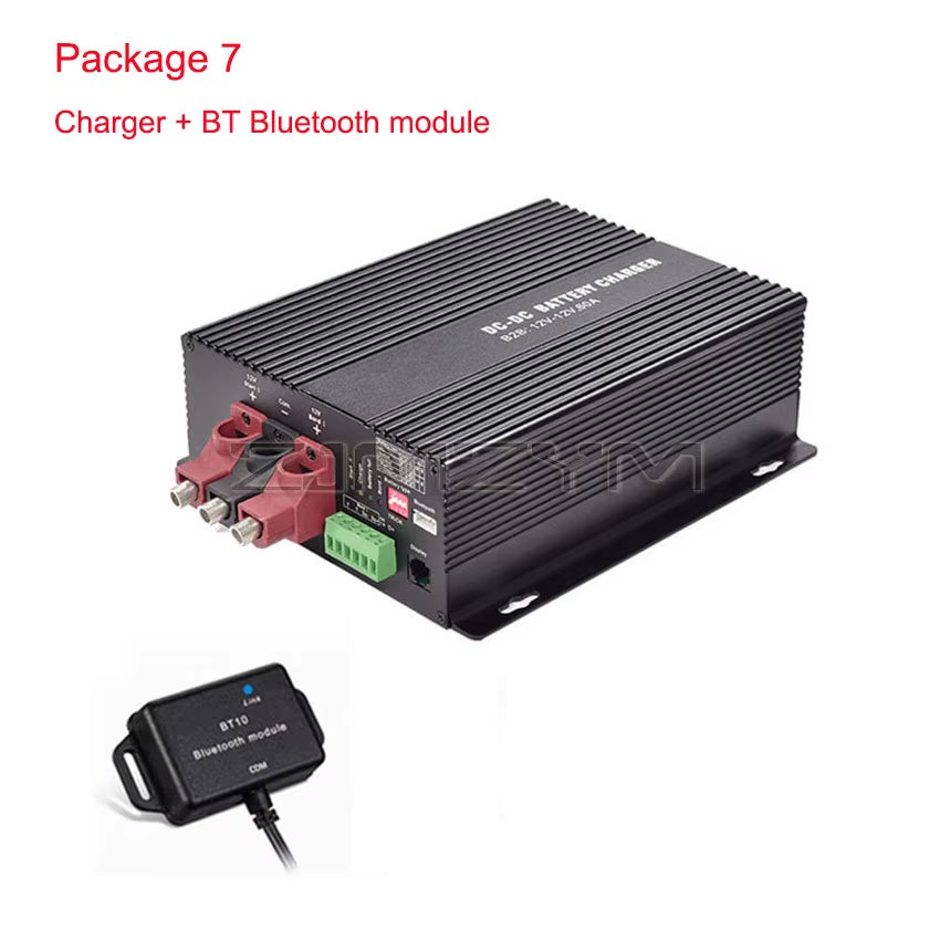 12V 60A Charger Booster for Rvs Campers Ships Lead-Acid DC to DC Charger Support Bluetooth App Automatic Smart Battery Chargers