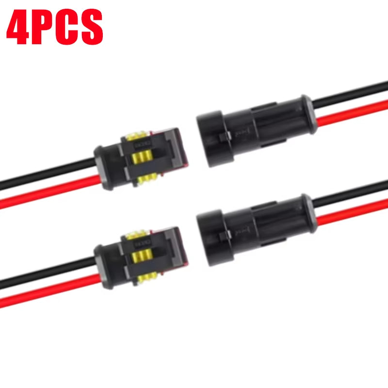 2P Cars Waterproof Connector Wire Electrical Connectors Cable Wires Connector Plug Super Seal for Motorcycles Trucks Accessories