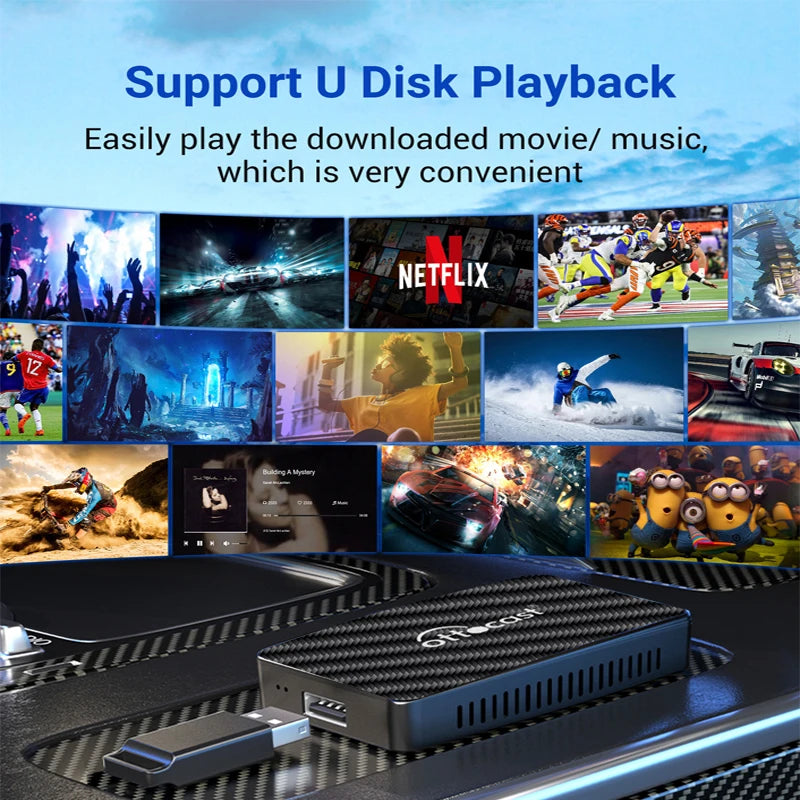 OTTOCAST Play2Video Pro Ai Box Built in Youtube Netflix IPTV Video Box Wireless Carplay Android Auto Adapter for 98% of Cars