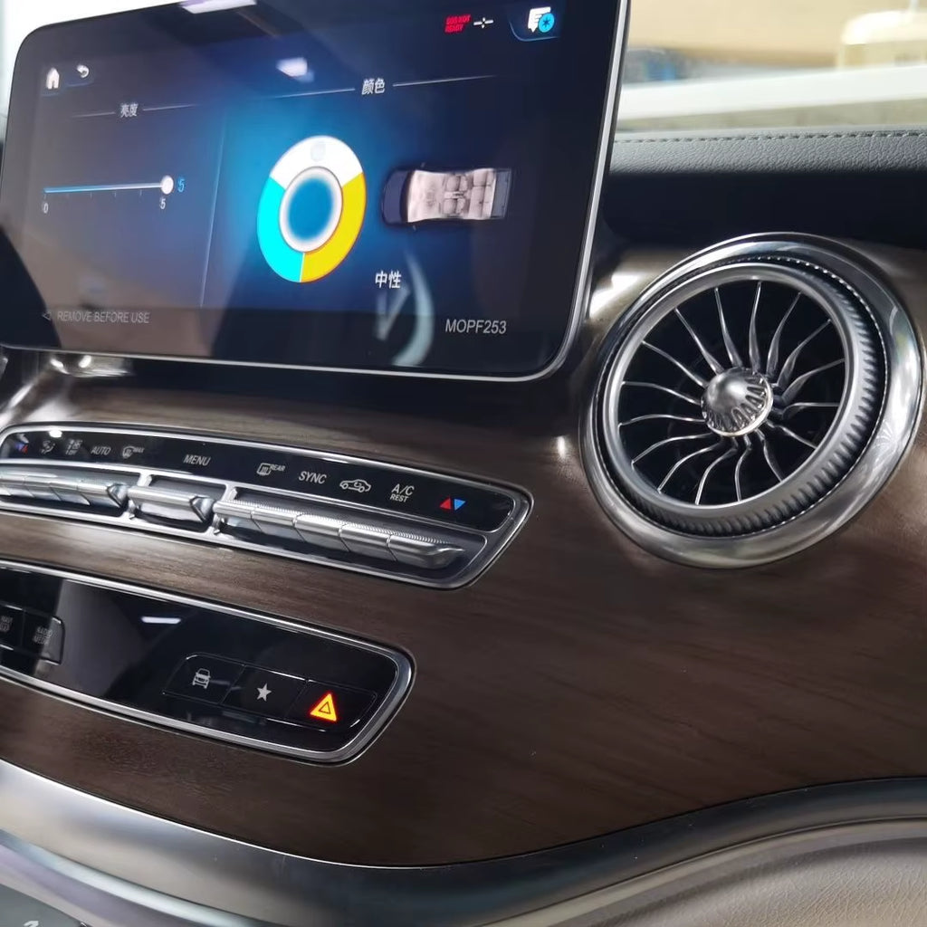 EQS Car LED Front Dashboard Air Condition Vent Outlet Turbo Interior for Mercedes Benz V Class EQV Vito W447 Metris V250 V220