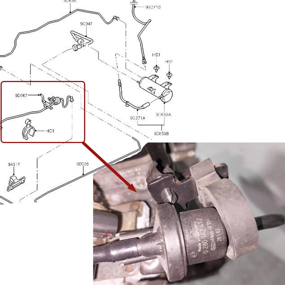 0 280 142 412 EGR Vapor Canister Purge Solenoid For Ford Focus C-MAX MK3 Turnier 1.4 1.6 1.8 2.0 16V Volvo 0280142412 6U0133517A