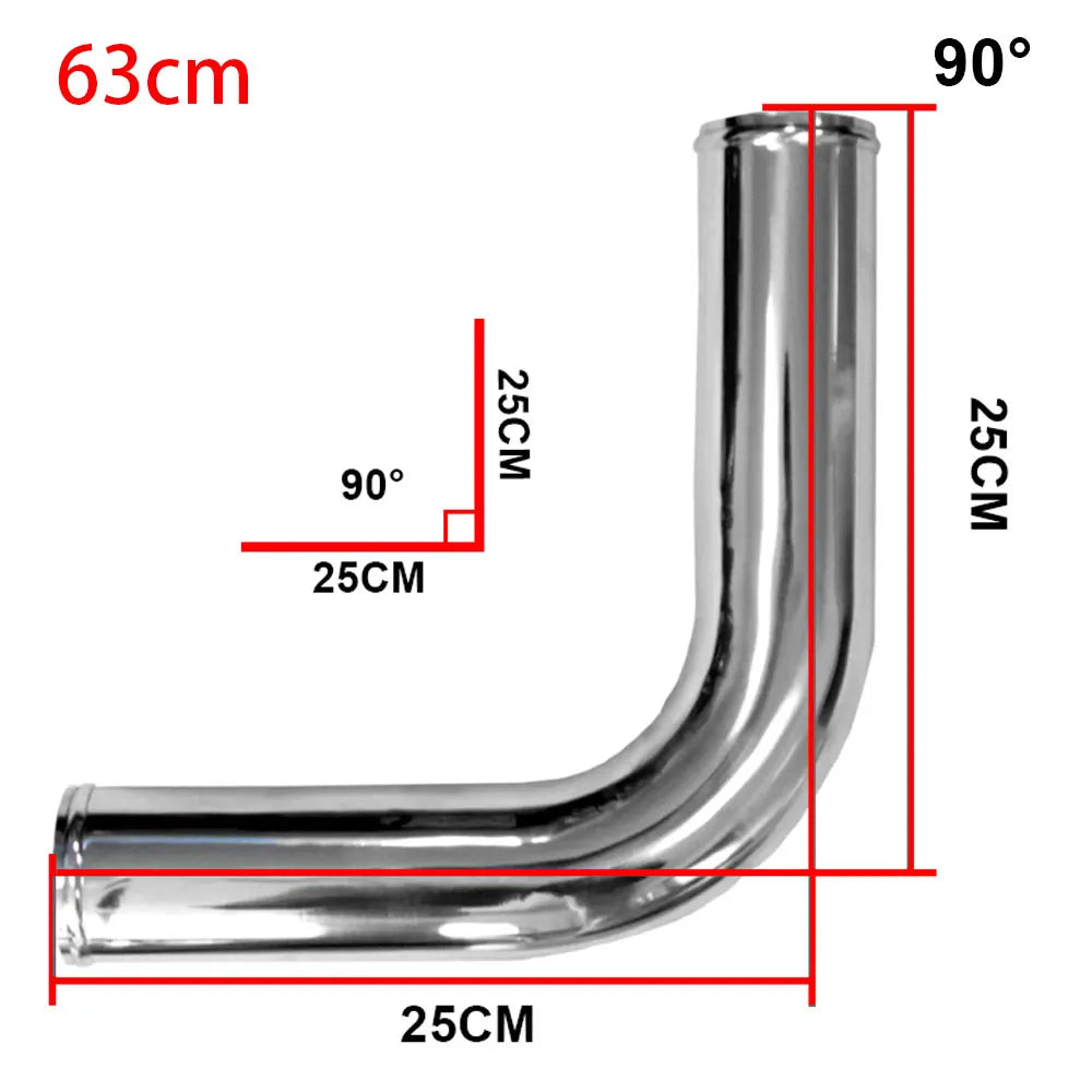 0/45/90/180 Degrees L S Type Aluminum Tube Universal 76mm 3.5inch Cold Air Intake Pipe for Racing Car Turbo High Flow