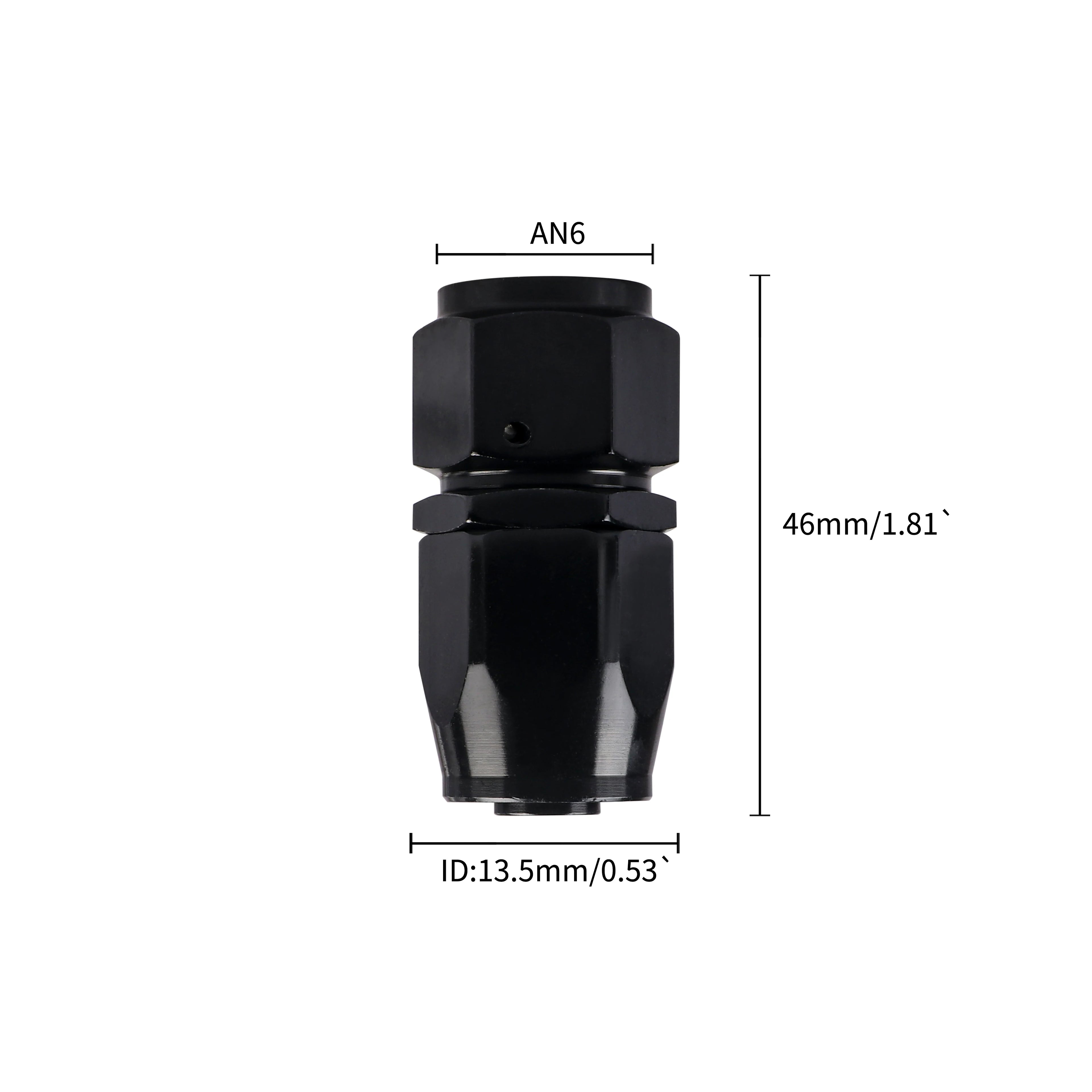 4/6/8/10/12 an Hose Ends Fitting Aluminium Black an Fittings Adapter Oil Fuel Pipe Reusable Fitting End 0/45/90/180 Degree