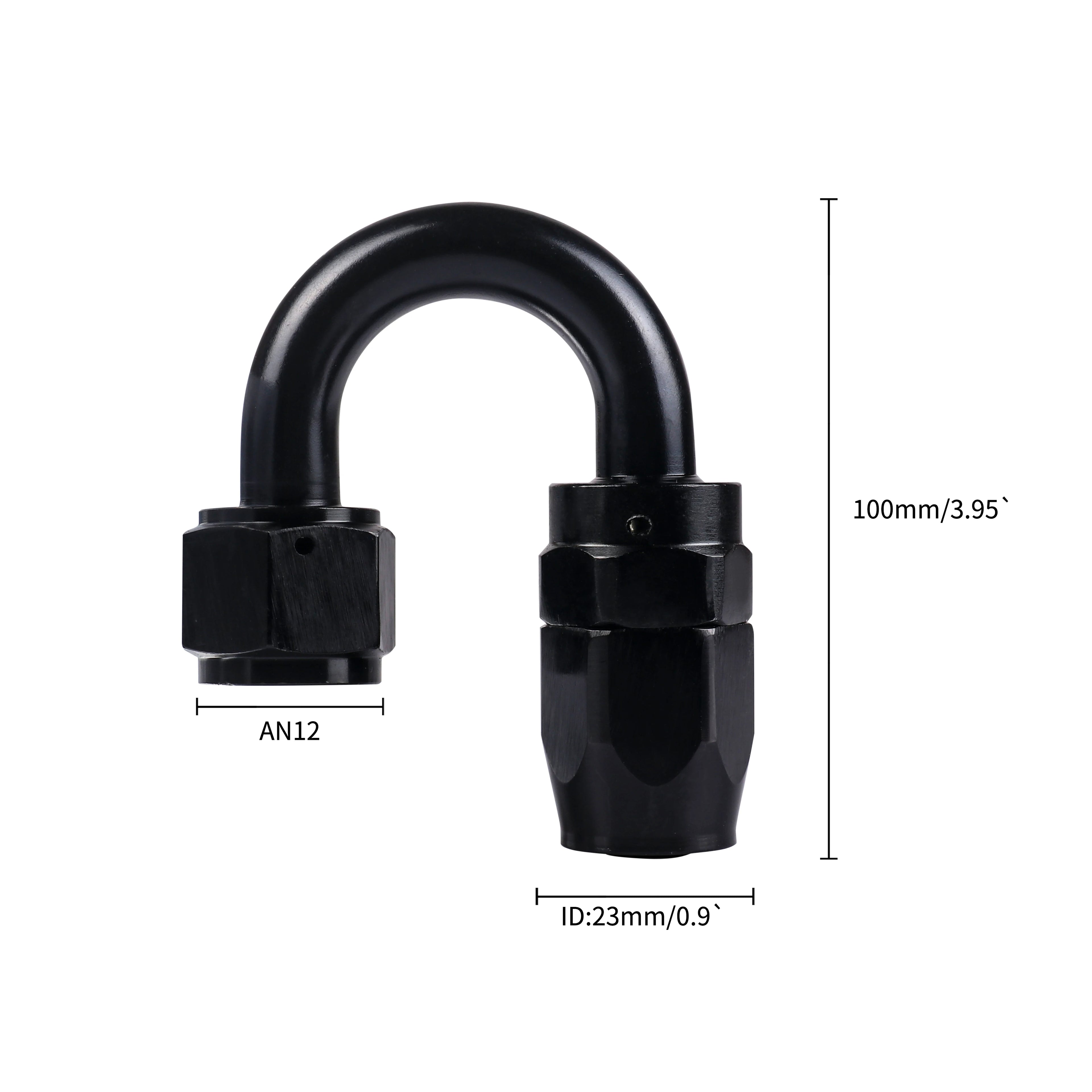 4/6/8/10/12 an Hose Ends Fitting Aluminium Black an Fittings Adapter Oil Fuel Pipe Reusable Fitting End 0/45/90/180 Degree