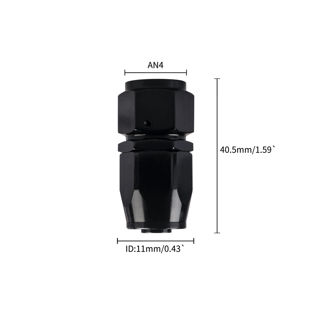 4/6/8/10/12 an Hose Ends Fitting Aluminium Black an Fittings Adapter Oil Fuel Pipe Reusable Fitting End 0/45/90/180 Degree