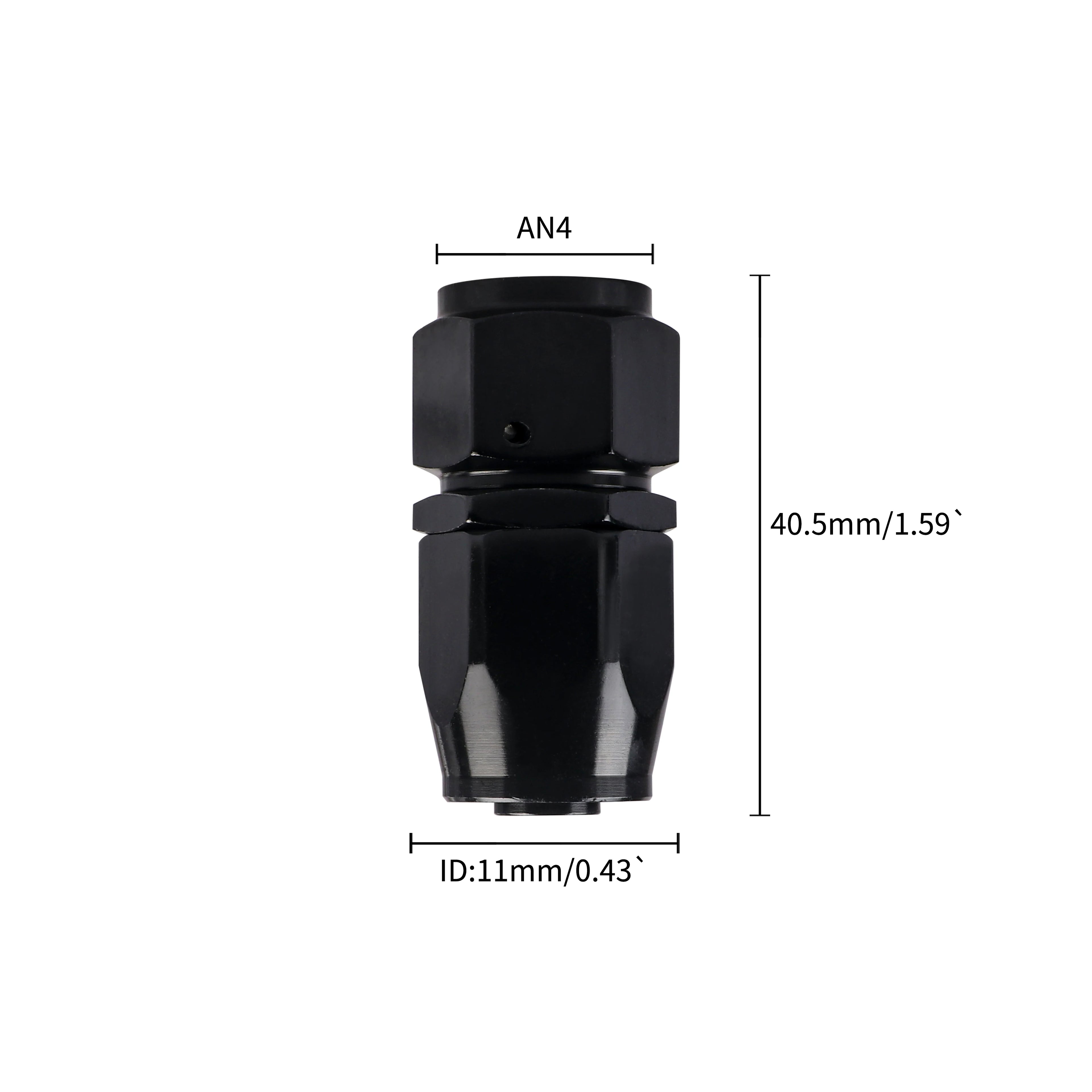 4/6/8/10/12 an Hose Ends Fitting Aluminium Black an Fittings Adapter Oil Fuel Pipe Reusable Fitting End 0/45/90/180 Degree