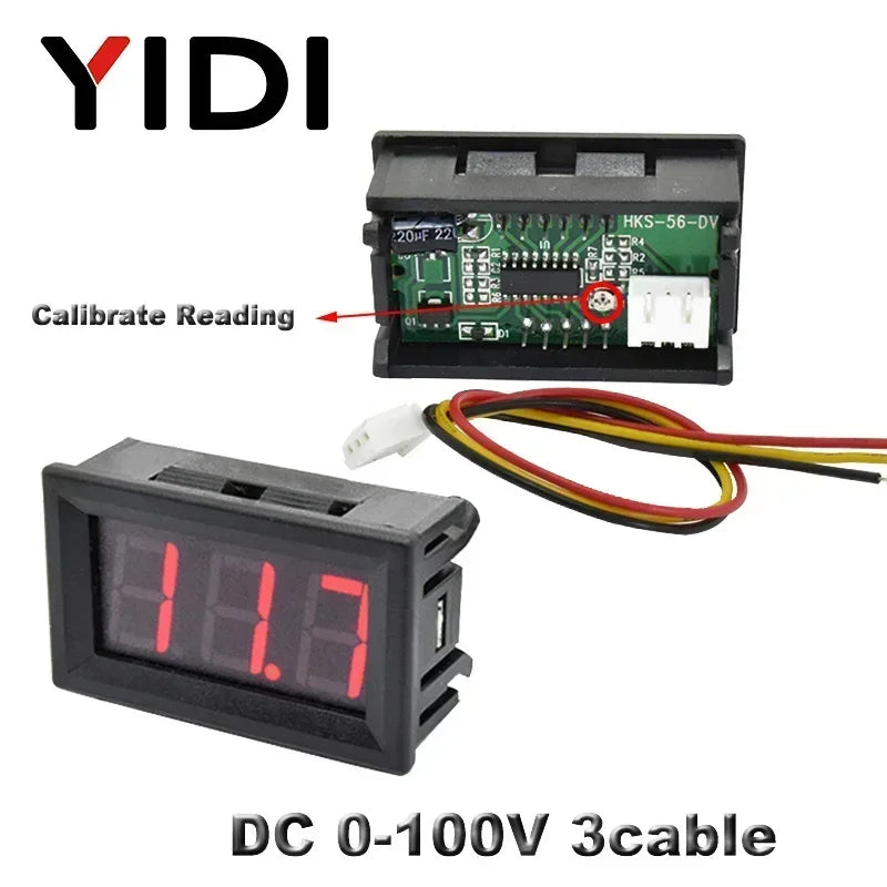 0.56'' AC 30-500V 10-600V AC Digital Voltmeter DC 3.5-30V DC 0-100V Red Green Blue LED Display Voltage Meter Tester Detector