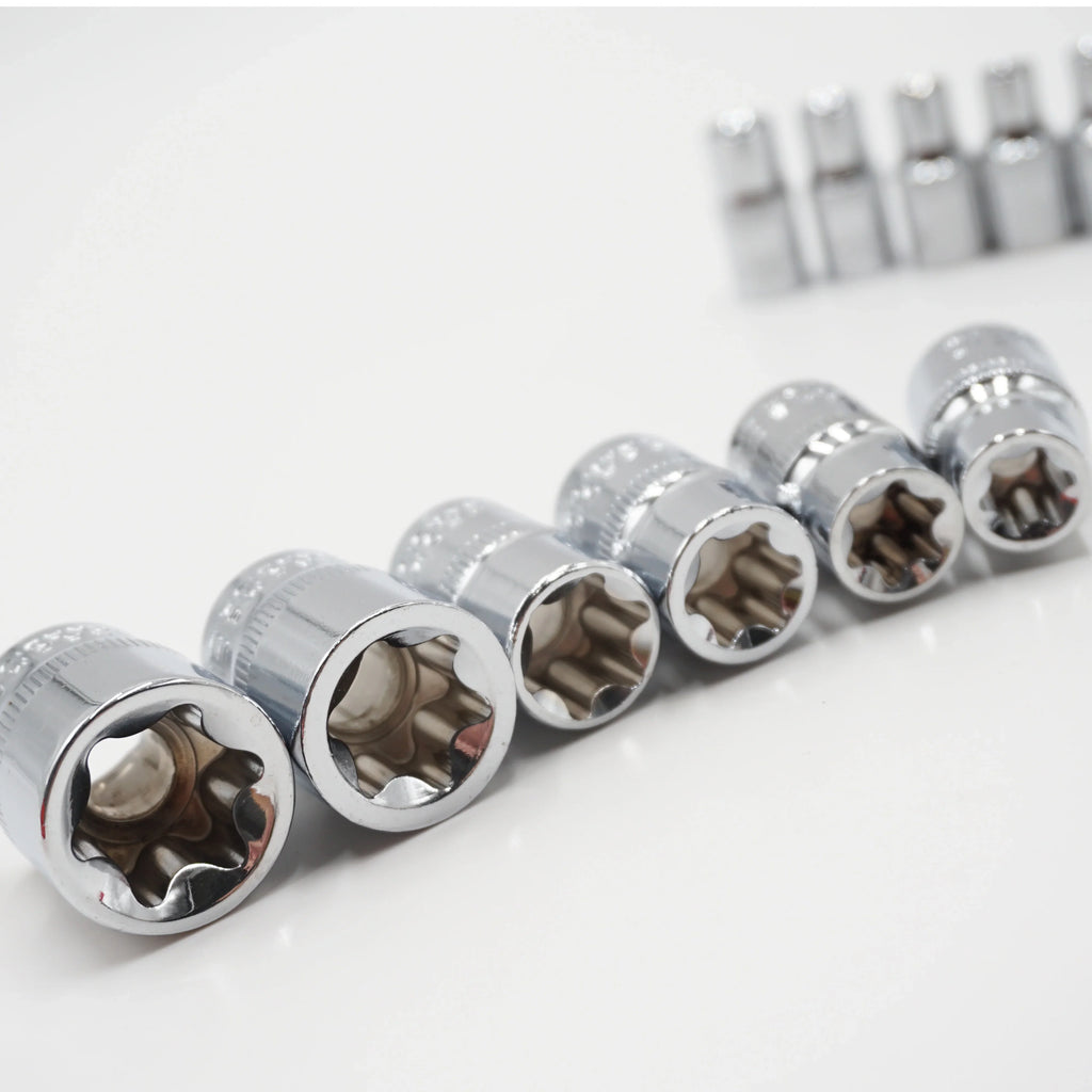 11Pcs 1/4" 3/8" Star Socket Set Femal E Type Sockets Wrench Head E4 E5 E6 E7 E8 E10 E12 E14 E16 E18 E20 Auto Repair Tools