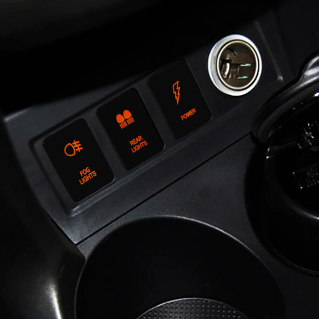 12V Car Push Button Switch with Cable Connector Orange Led Light Bar for Toyota Prado 150 200 Landcruiser Hilux RAV4 Carolla