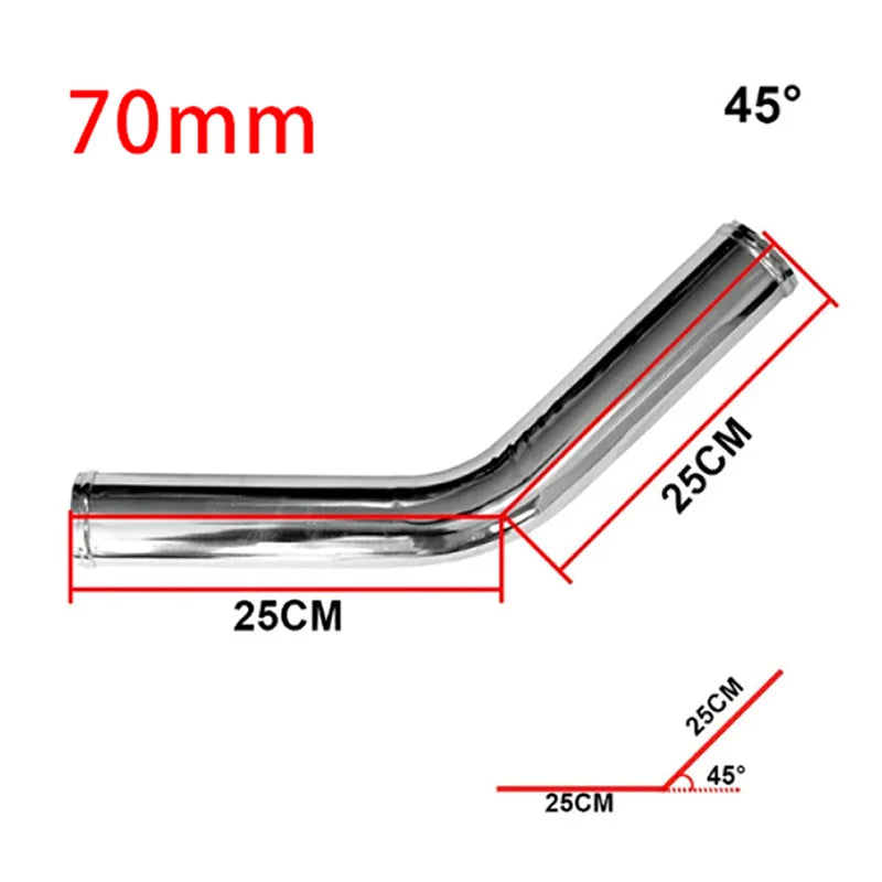 0/45/90/180 degree aluminum tube universal 2.75 Inch  "70mm Intercooler  cold intake pipe racing turbo high flow