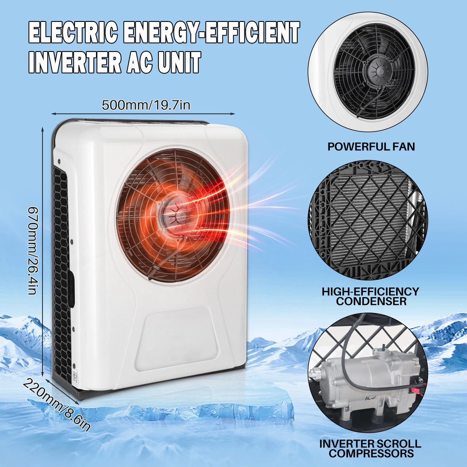 12V New Energy Air Conditioning for SCANIA Volvo Renault MAN DAF IVECO Kenworth Truck Split Electric AC Air Conditione