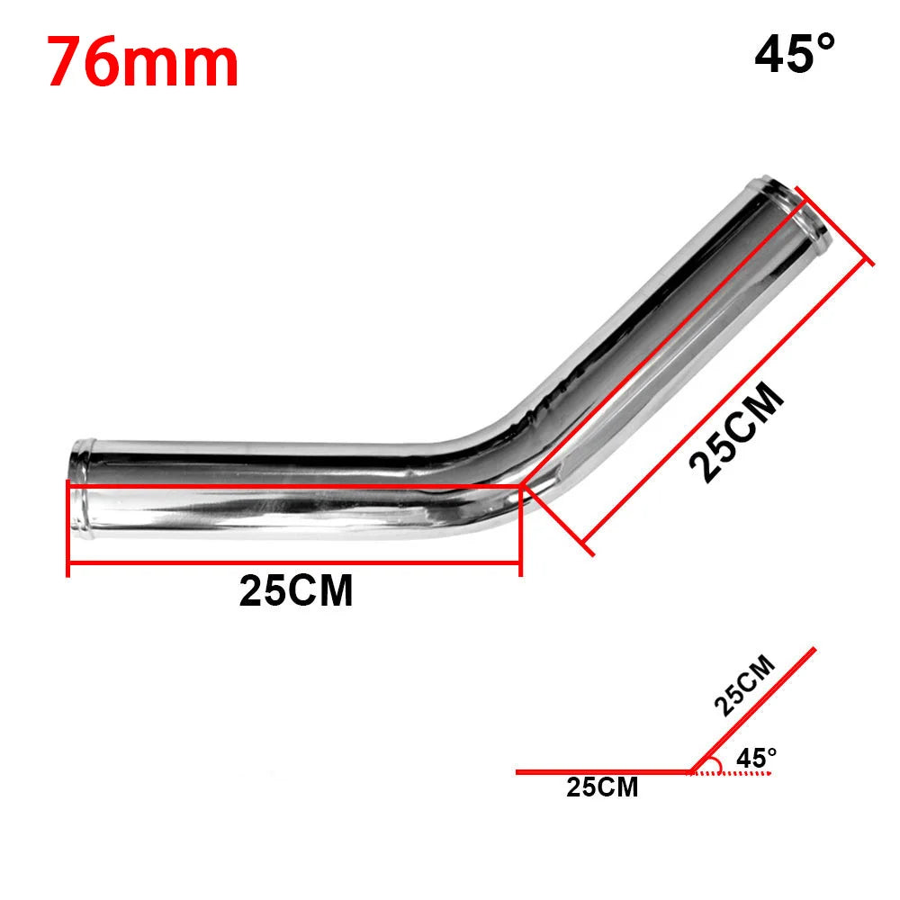 0/45/90/180 Degrees L S Type Aluminum Tube Universal 76mm 3.5inch Cold Air Intake Pipe for Racing Car Turbo High Flow